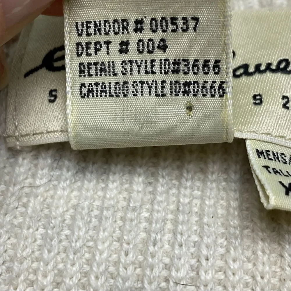Eddie Bauer Cream Long Sleeve Crew Neck 100% Cotton Sweater Size XL - Picture 5 of 9